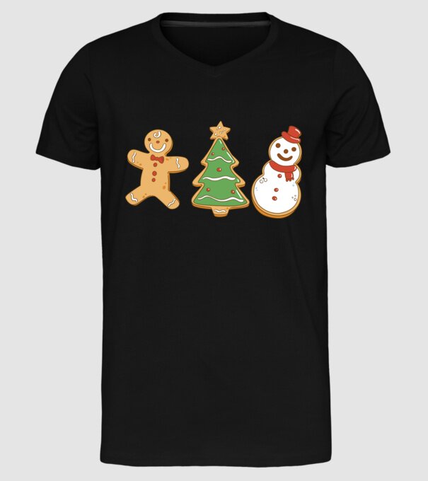 christmas cookies model negru pe tricou