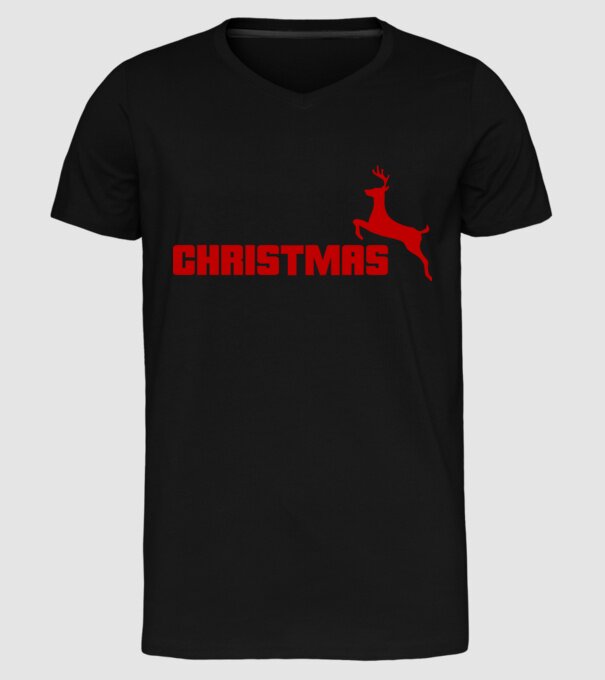 Christmas logo model negru pe tricou