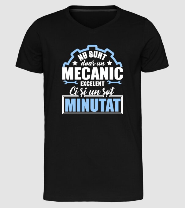 Nu sunt doar un mecanic excelent, ci și un soț minunat! model negru pe tricou