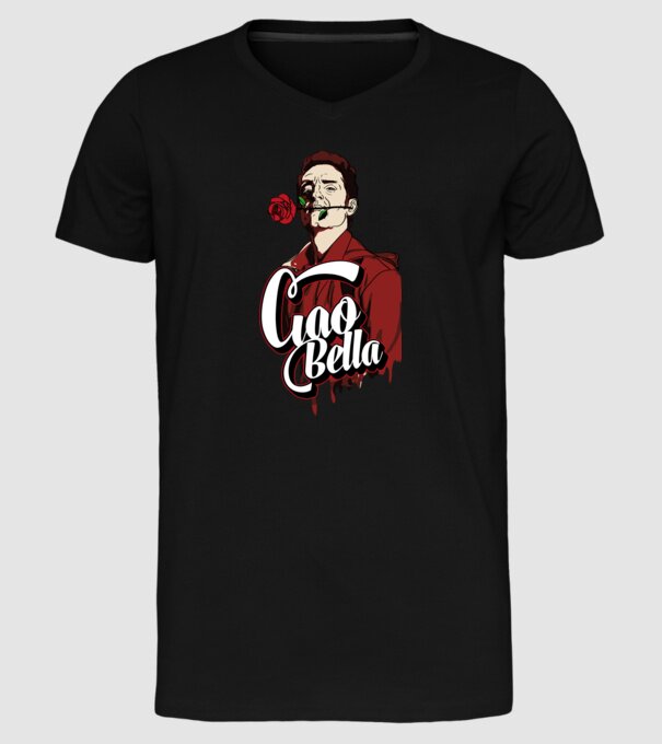 ciao bella berlin rose model negru pe tricou