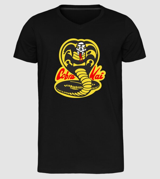 cobra kai logo model negru pe tricou