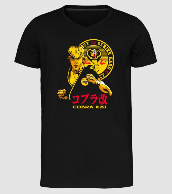 cobra kai poster model negru pe tricou
