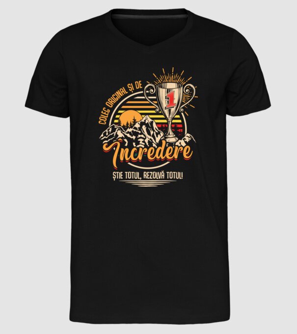 coleg original și de încredere model negru pe tricou