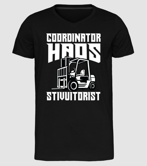 coordonator stivuitorist haos model negru pe tricou