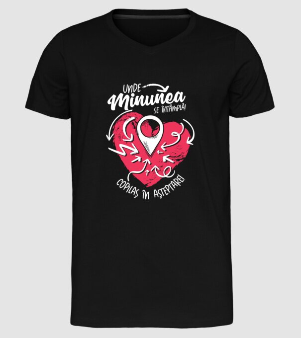 Copilaș în așteptare model negru pe tricou