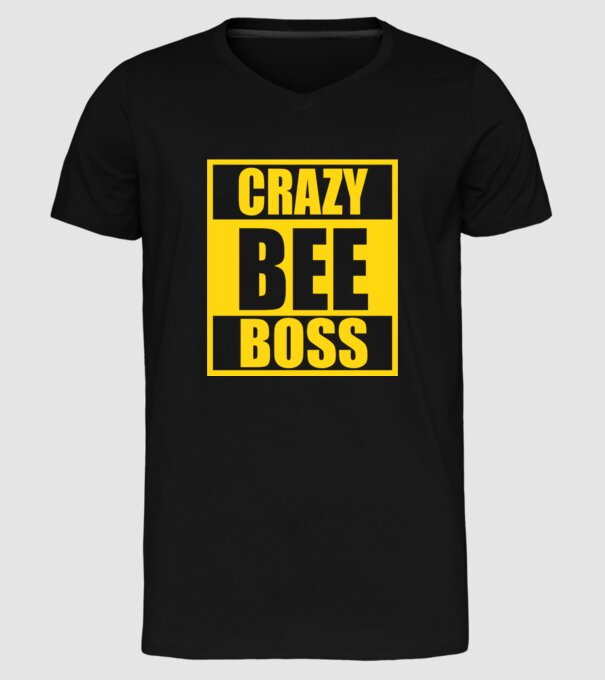 Crazy bee boss model negru pe tricou