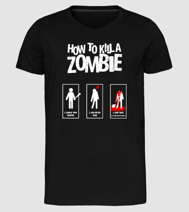 Cum să omorăm zombi model negru pe tricou
