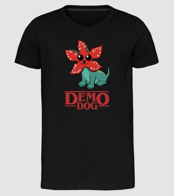 cute demodog model negru pe tricou