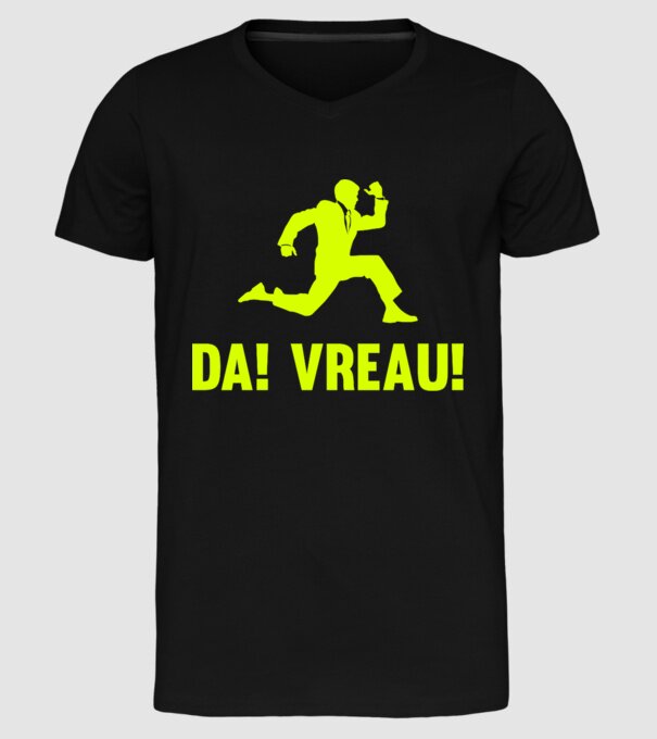da! vreau! model negru pe tricou