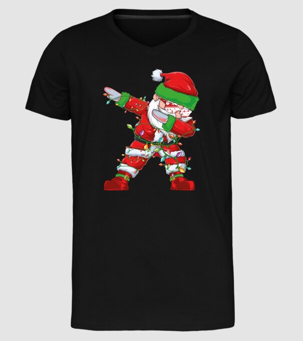 Dab Santa model negru pe tricou