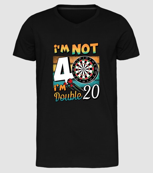 Darts Birthday 40 years old model negru pe tricou