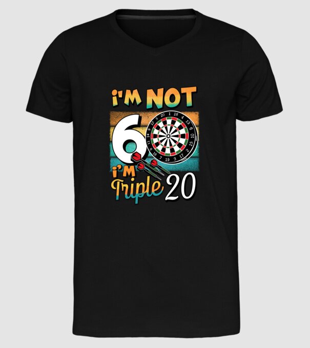 Darts Birthday 60 years old model negru pe tricou