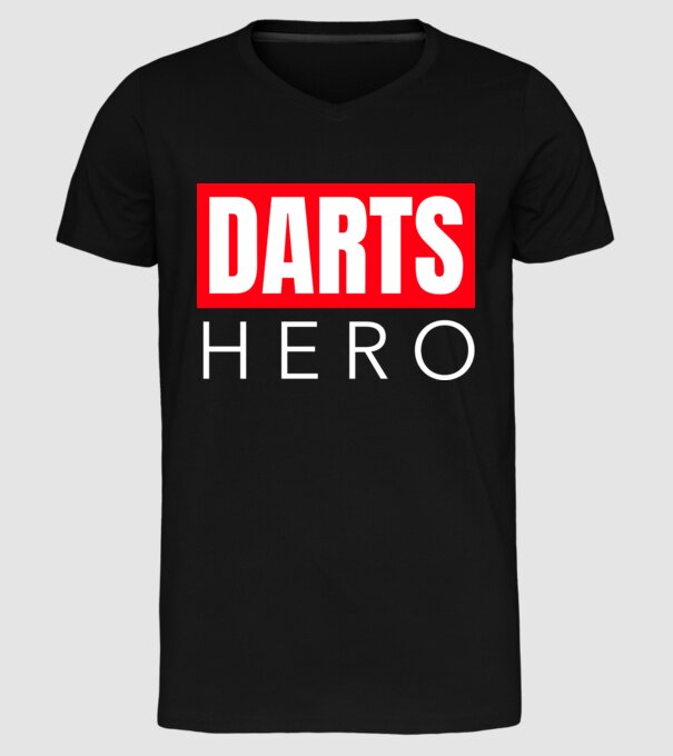 DARTS HERO model negru pe tricou