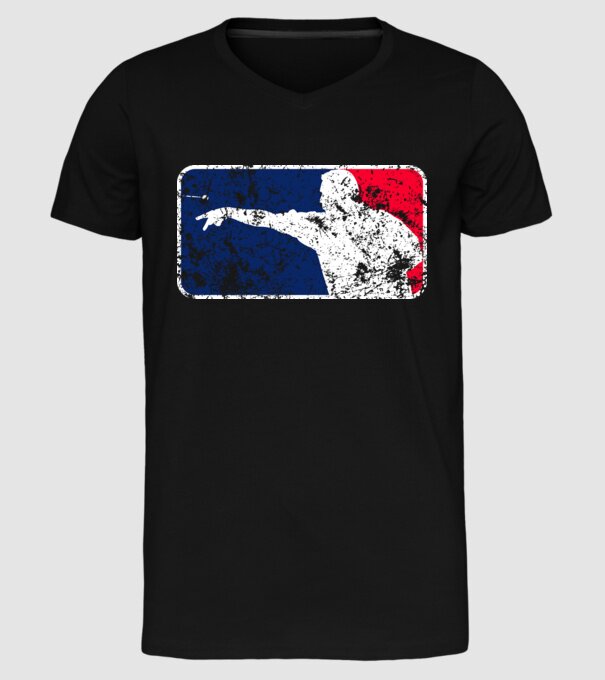 Darts League Destroy model negru pe tricou