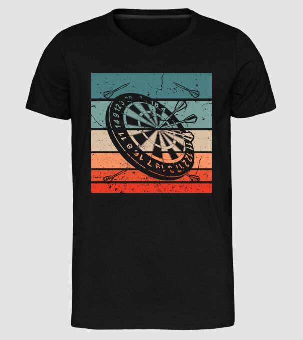 Darts vintage model negru pe tricou