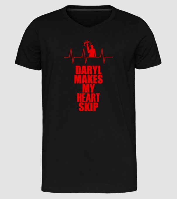 Daryl makes my heart skip model negru pe tricou