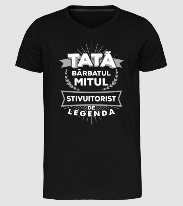 Tată - bărbatul, mitul, stivuitorist de legendă model negru pe tricou