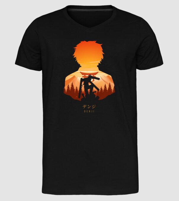 Denji model negru pe tricou