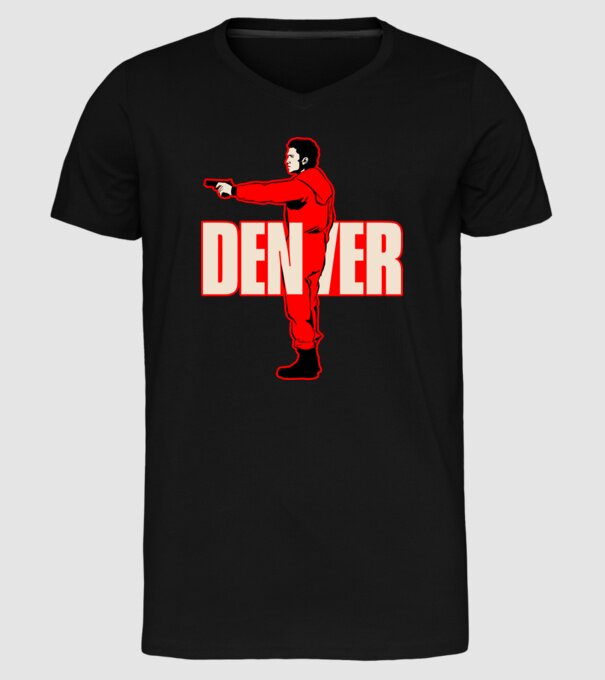 denver la casa de papel model negru pe tricou