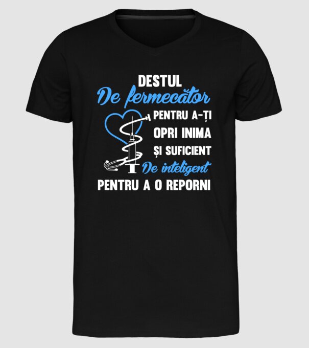 Destul de fermecător pentru a-ți opri inima și suficient de inteligent pentru a o reporni model negru pe tricou