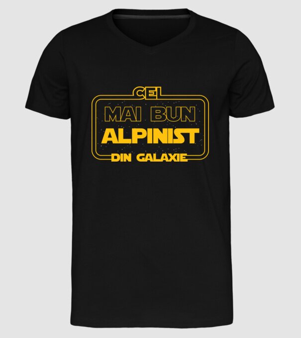 cel mai bun alpinist din galaxie model negru pe tricou
