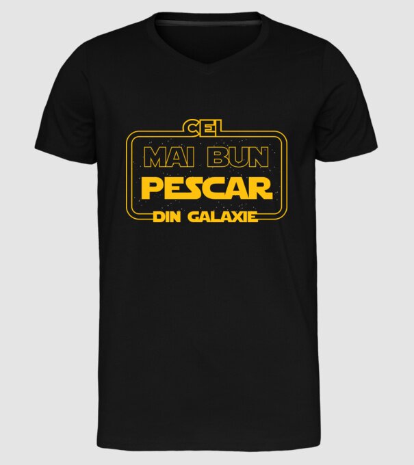 Cel mai bun pescar din galaxie model negru pe tricou