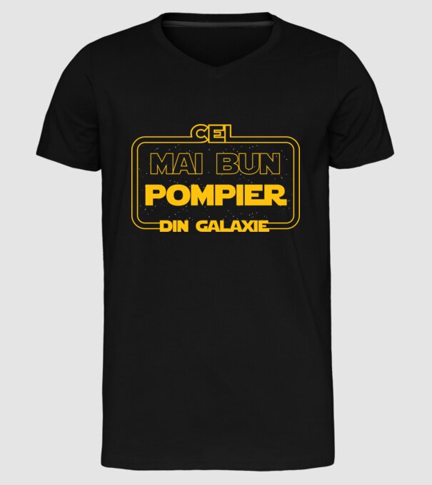 Cel mai bun pompier din galaxie model negru pe tricou