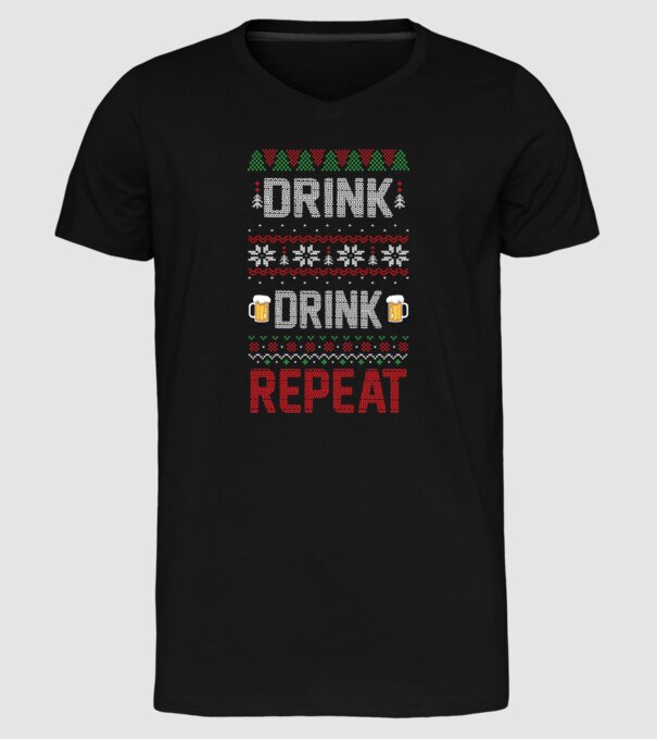 Drink drink repeat model negru pe tricou