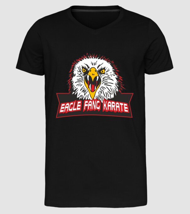 eagle fang karate cobra kai model negru pe tricou