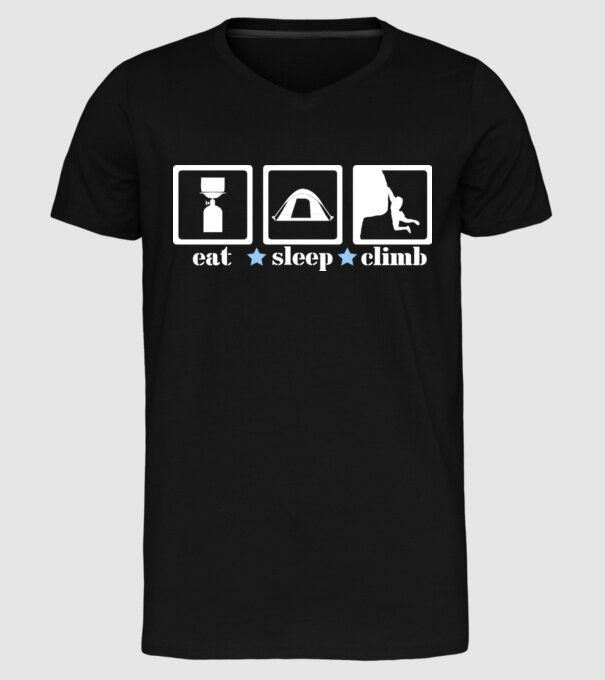 eatsleepclimb2 model negru pe tricou