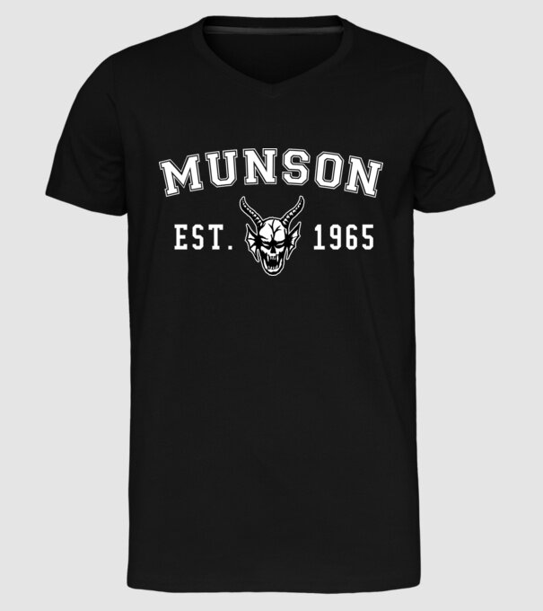 eddi munson est 1965 model negru pe tricou