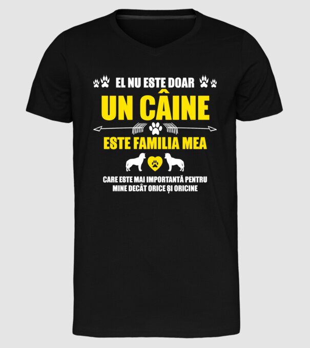 el nu este doar un câine, este familia mea, care este mai importantă pentru mine decât orice și oricine model negru pe tricou