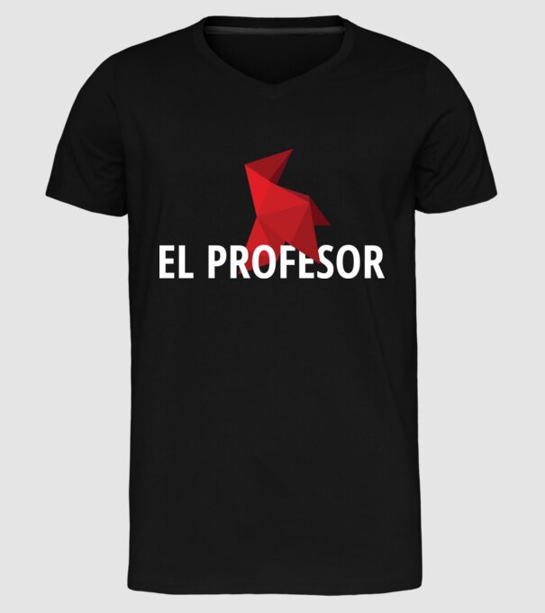 el professor money heist model negru pe tricou