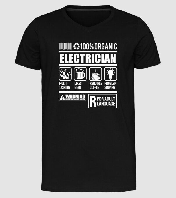ELECTRICIAN model negru pe tricou