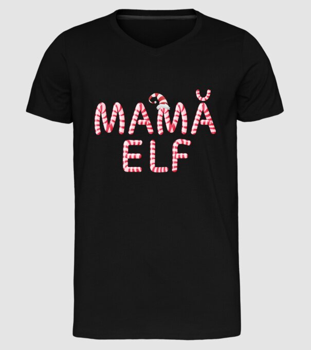 mamă elf model negru pe tricou