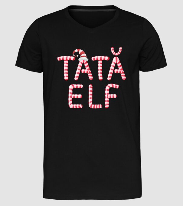 tată elf model negru pe tricou