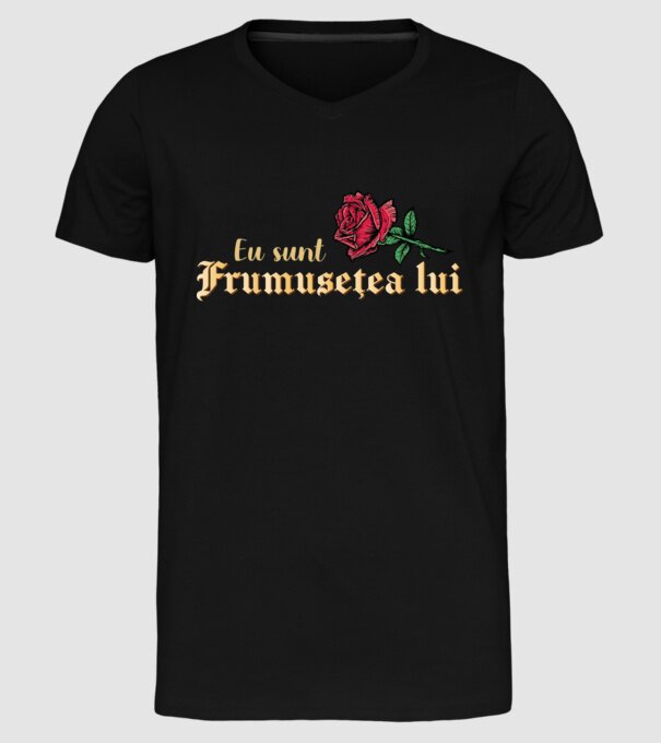 eu sunt frumusețea lui model negru pe tricou