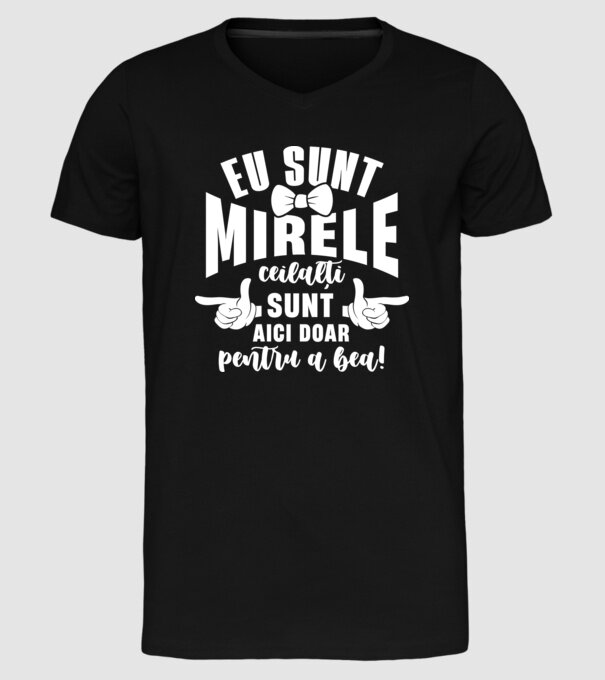 Eu sunt mirele model negru pe tricou