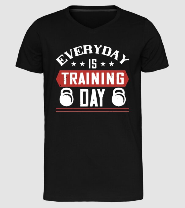 everyday is training day model negru pe tricou