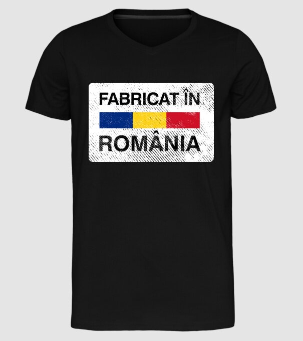 Fabricat în România model negru pe tricou