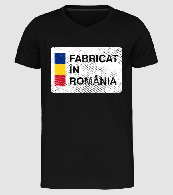 Fabricat în România model negru pe tricou