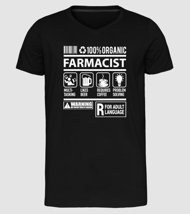 farmacist model negru pe tricou