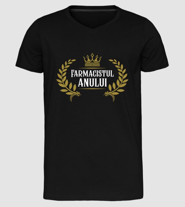 Farmacistul/ farmacista anului model negru pe tricou