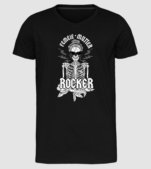 femeie - mutter - rocker model negru pe tricou