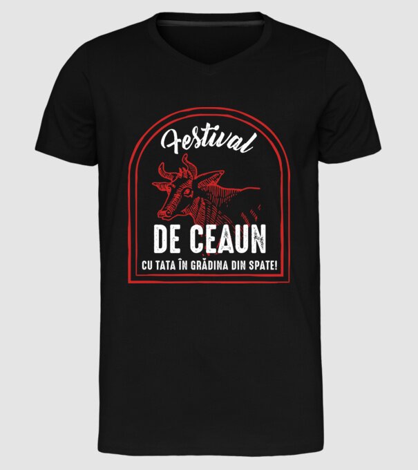 Festival de ceaun - cu tata în grădina din spate! model negru pe tricou