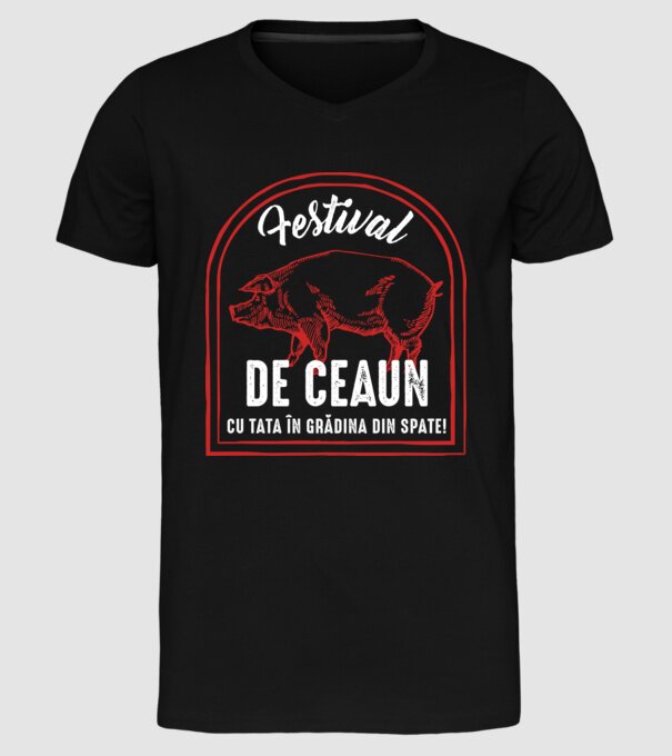 Festival de ceaun - cu tata în grădina din spate! model negru pe tricou