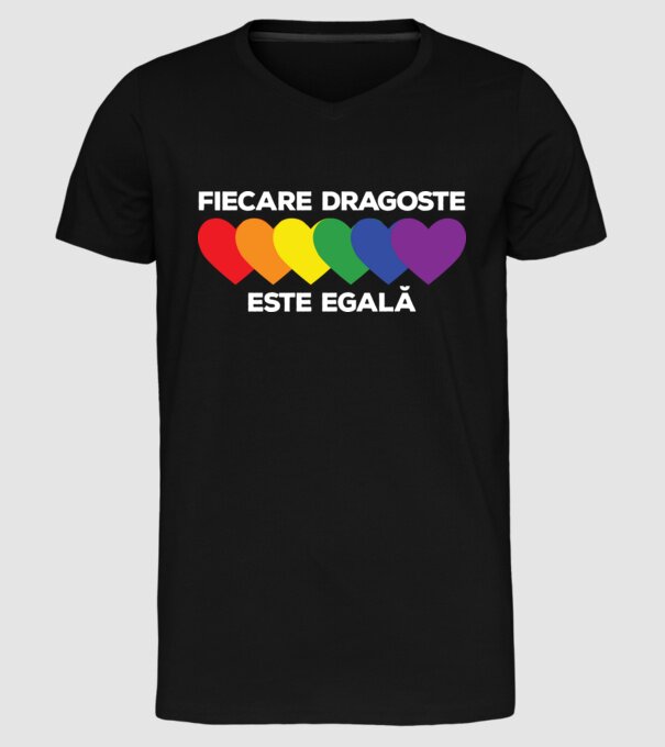 Fiecare dragoste este egală model negru pe tricou