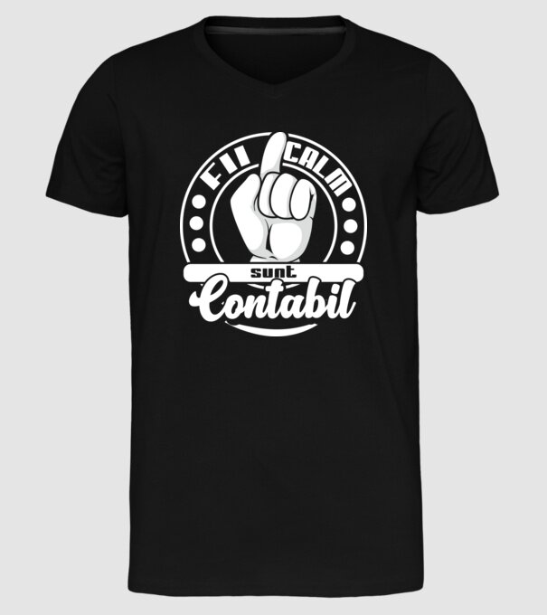 Fii calm... sunt contabil model negru pe tricou