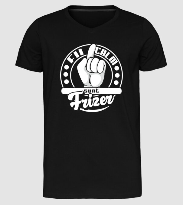 Fii calm... sunt frizer model negru pe tricou
