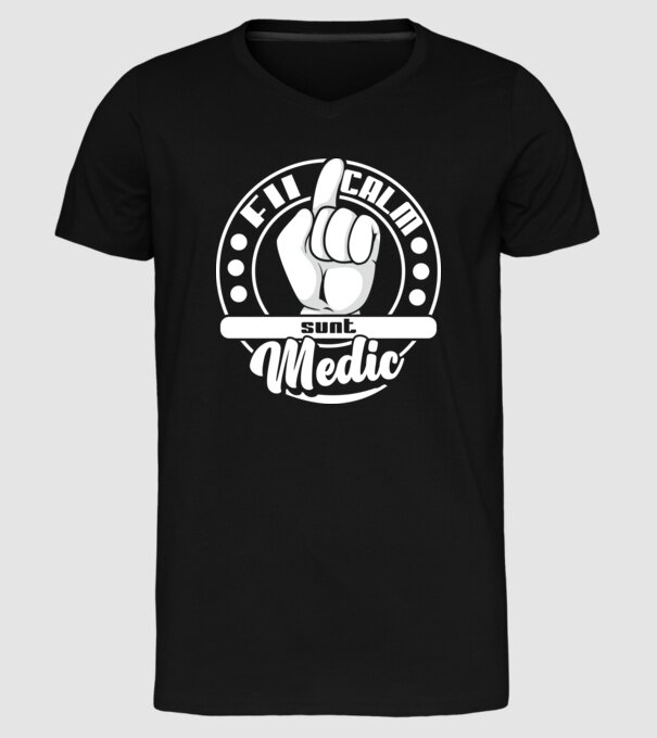 Fii calm... sunt medic model negru pe tricou